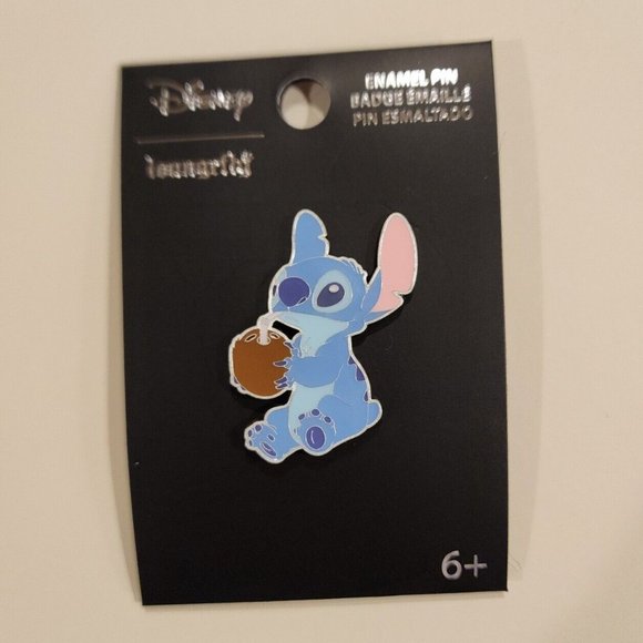 Loungefly Disney Lilo and Stitch Coconut Drink Enamel Pin NEW - Picture 3 of 9